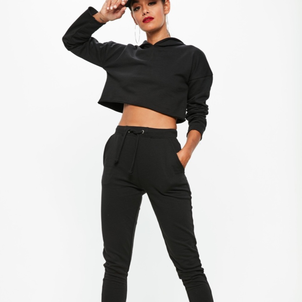 NWT Black tie petite co ord joggers